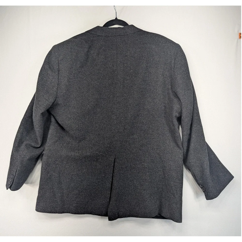 Vintage 100% Camel Hair Blazer Mens Charcoal 2 Button Sport Coat Made in USA 46R